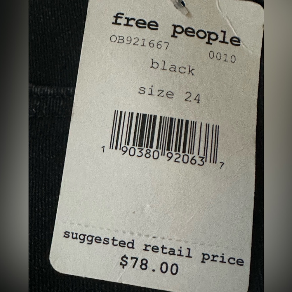 NWT Free People We the Free Raw Hem High-Rise Jegging Washed Black Denim Jeans - Picture 8 of 11